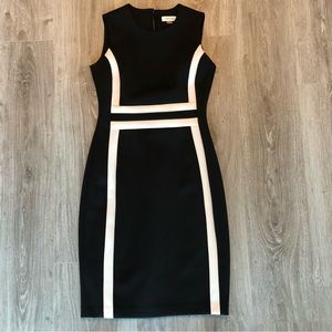 Calvin Klein Black and White Colorblock Bodycon Dress Size 4